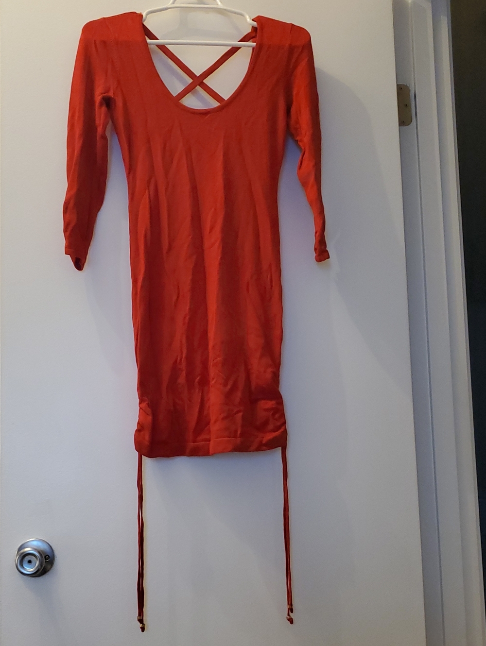 Guess Red Crisscross Back Tunic Top